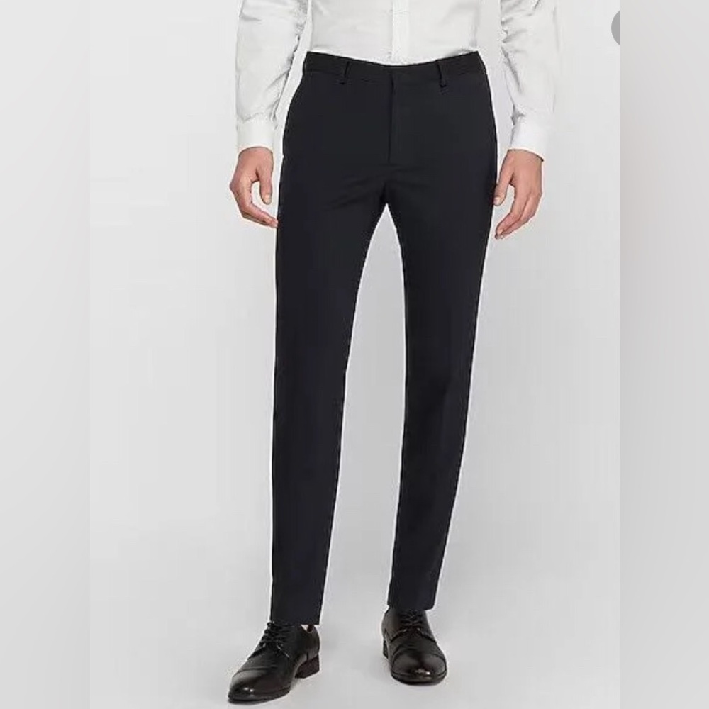 Express Strech Extra Slim Navy Blue Fit Performance Dress Pants 33X32